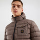 Beige Hooded Down Jacket with Pockets