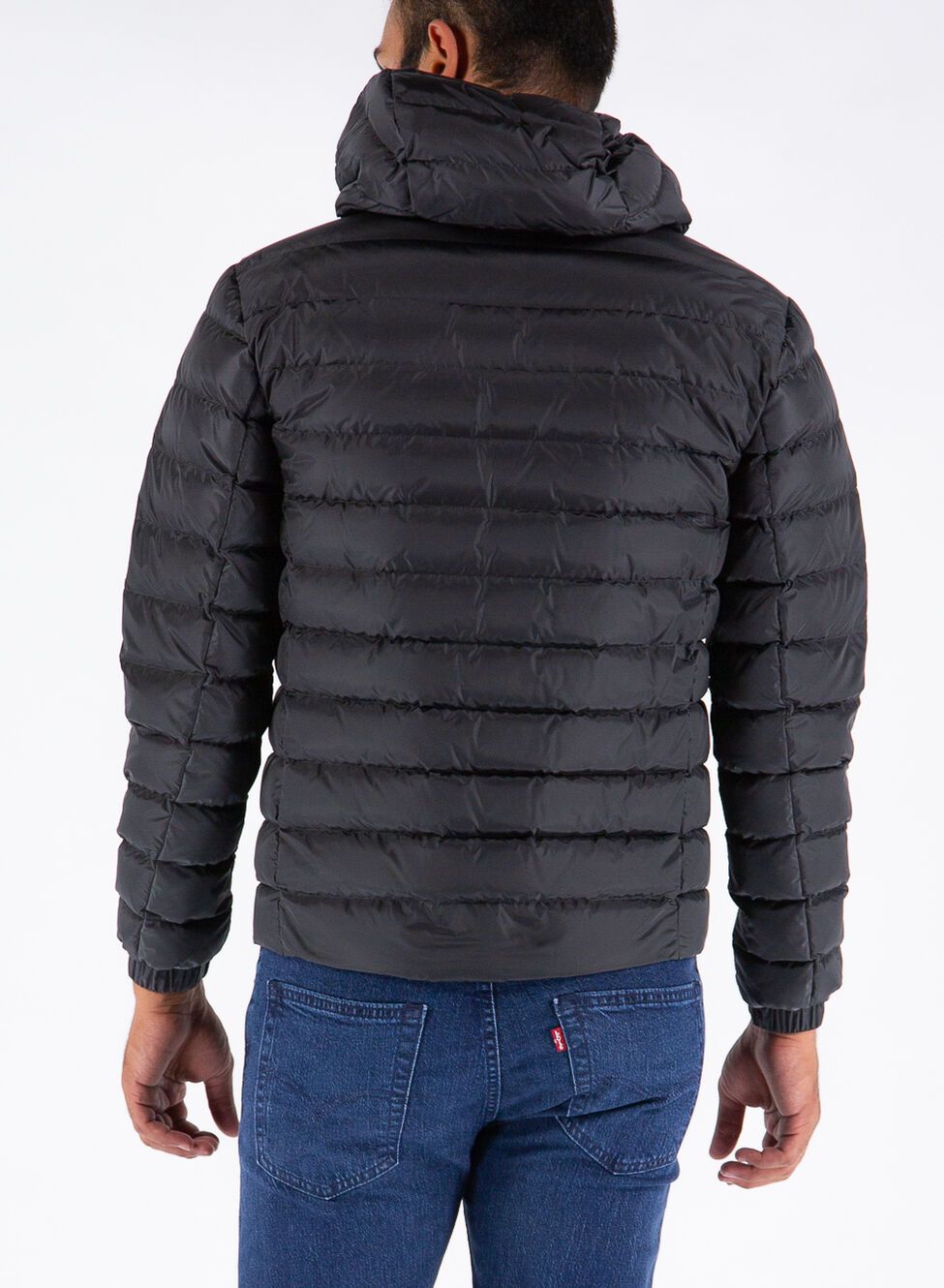 Chic Gray Hooded Down Jacket