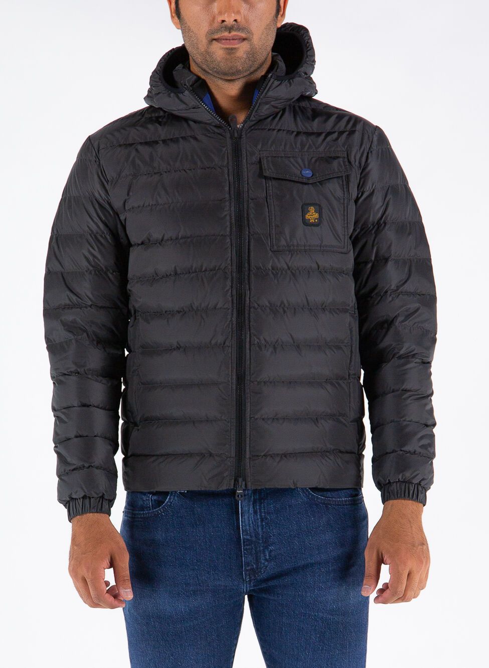 Chic Gray Hooded Down Jacket