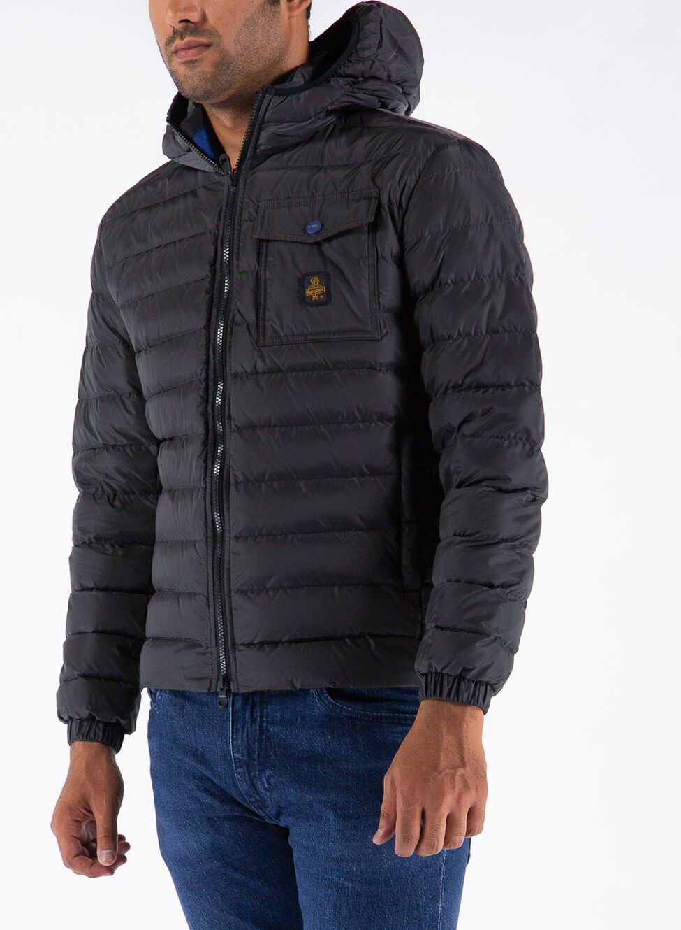 Chic Gray Hooded Down Jacket