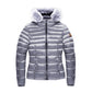 Chic Padded Down Jacket with Fur Hood in Gray