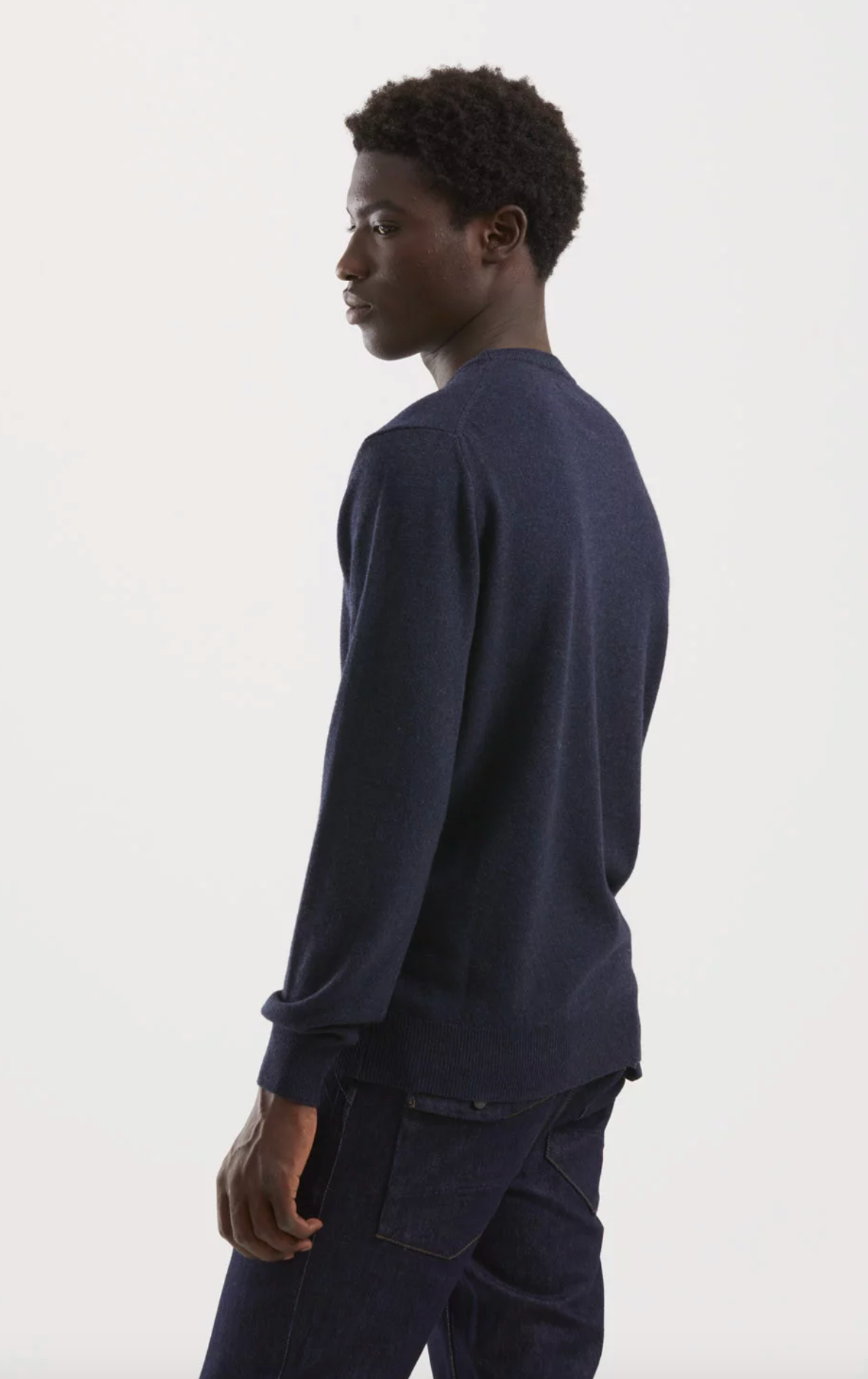 Elegant Blue Virgin Wool Blend Sweatshirt