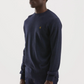 Elegant Blue Virgin Wool Blend Sweatshirt