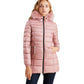 Pink Padded Long Jacket with Luxury Fur Hood