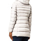Chic White Padded Down Jacket with Fur Hood