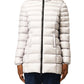 Chic White Padded Down Jacket with Fur Hood