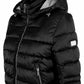 Chic Hooded Black Jacket with Logo Detail