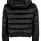 Chic Hooded Black Jacket with Logo Detail