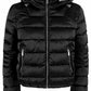 Chic Hooded Black Jacket with Logo Detail