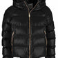 Chic Black Hooded Jacket with Logo Detail