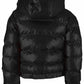 Chic Black Hooded Jacket with Logo Detail