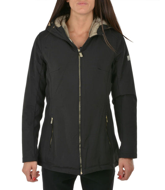 Elegant Black Hooded Down Jacket for Women