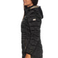 Chic Quilted Satin Puffer Jacket with Removable Hood