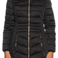 Chic Quilted Satin Puffer Jacket with Removable Hood