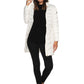 Elegant White Puffer Hoodie Jacket
