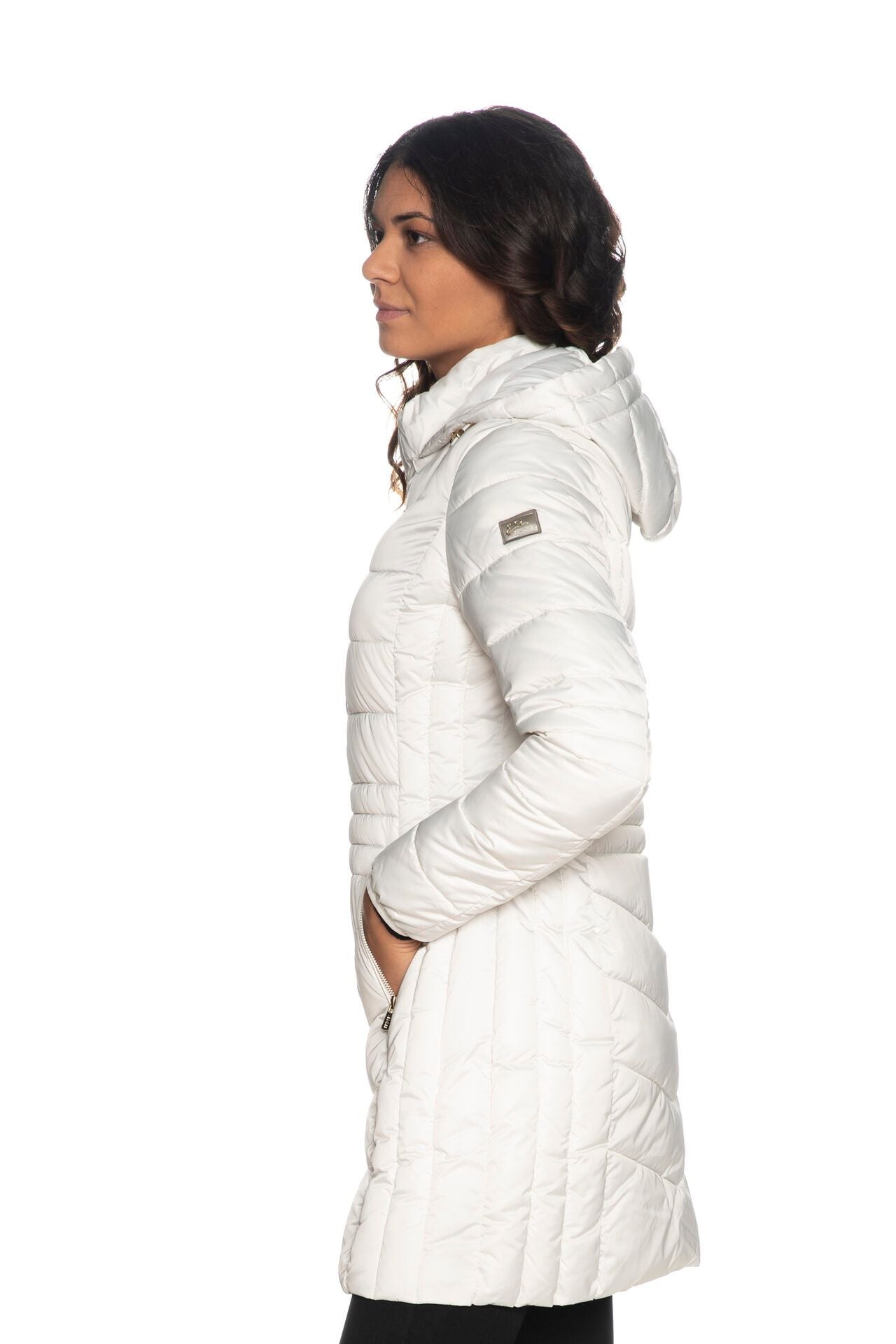 Elegant White Puffer Hoodie Jacket