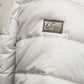 Elegant White Puffer Hoodie Jacket