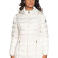 Elegant White Puffer Hoodie Jacket