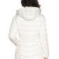 Elegant White Puffer Hoodie Jacket