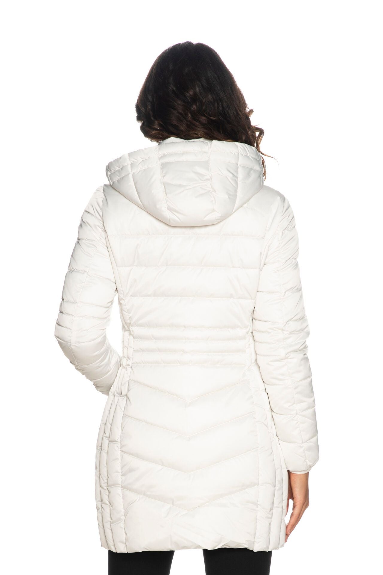 Elegant White Puffer Hoodie Jacket