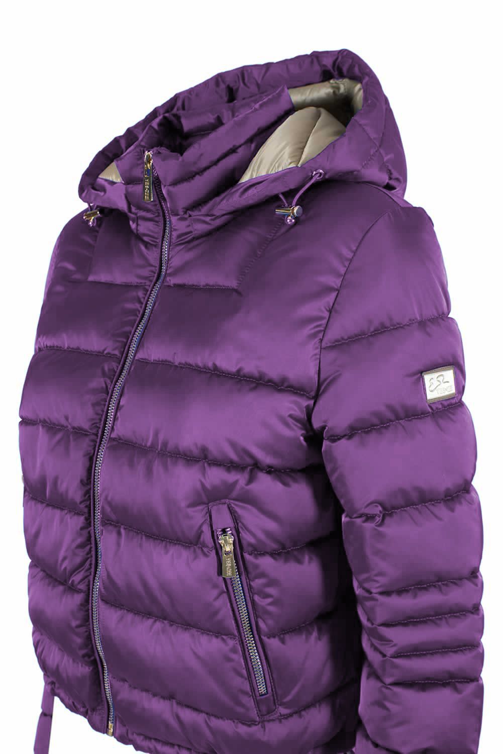 Chic Purple Hooded Short Jacket