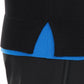 Sleek Black Roundneck Sweater with Blue Accents