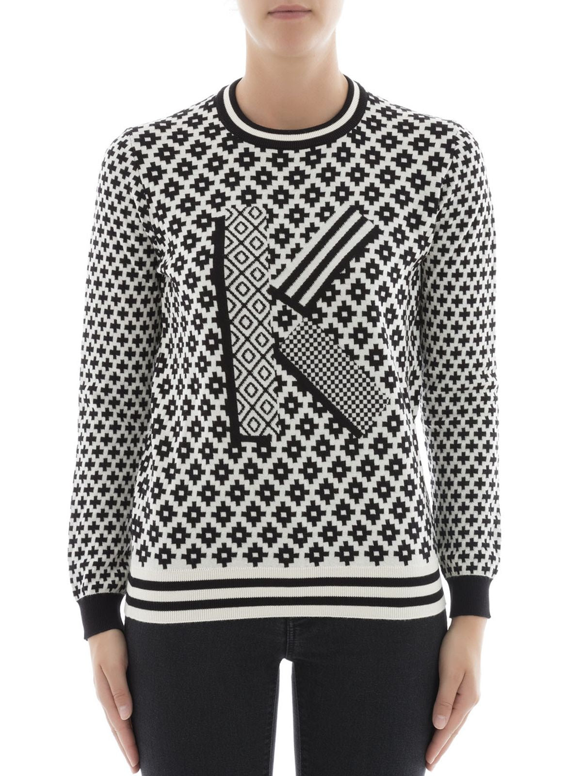 Iconic Monochrome Roundneck Cotton Sweater