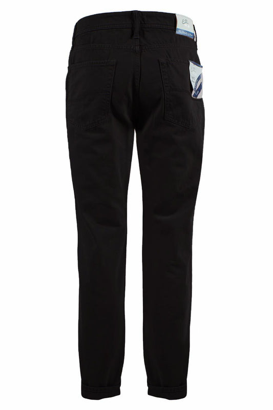 Sleek Black Cotton Trousers for Men