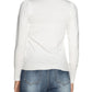Sleek White Turtleneck Sweater with Cuffs