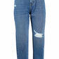 High-Waist Ripped Blue Jeans for Women