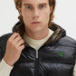 Reversible Hooded Duck Feather Vest
