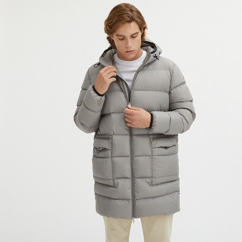 Sleek Dove Grey Centogrammi Hooded Jacket