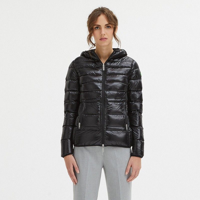 Elegant Reversible Hooded Feather Jacket