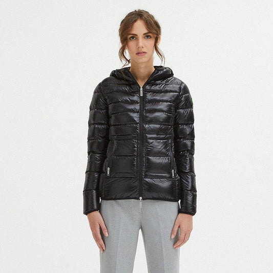 Elegant Reversible Hooded Feather Jacket