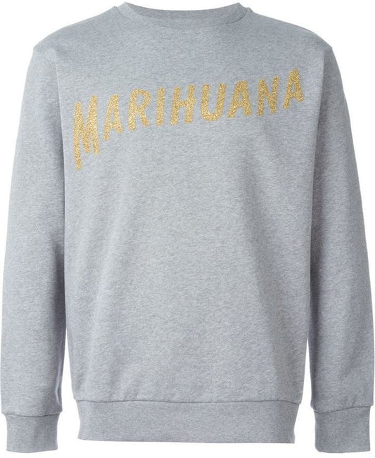 Glitter Gold Grey Melange Crewneck Sweatshirt