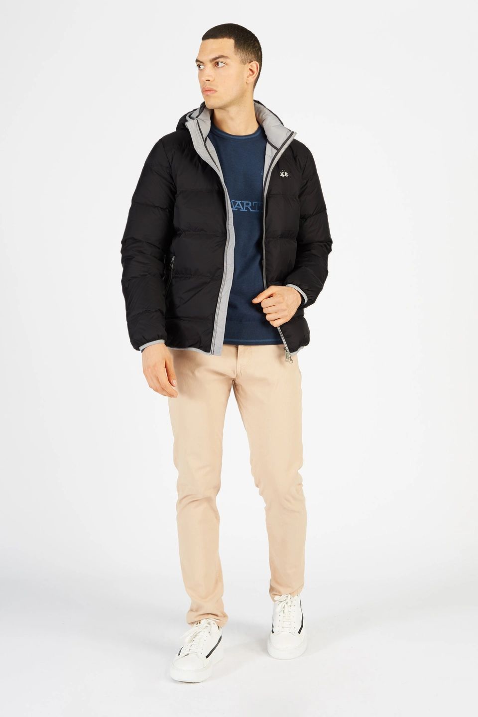 Elegant Goose Down Men's Jacket with Hood