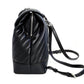 Elegant Black Faux Leather Backpack