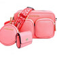 Elegant Blush Crossbody with Gold Accents