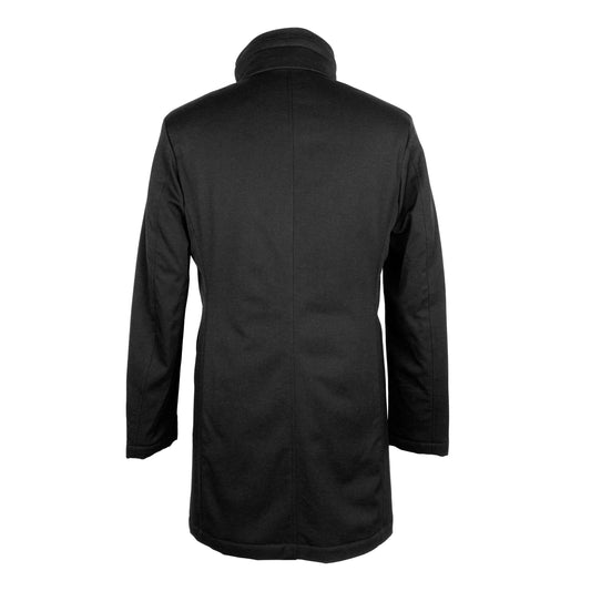 Elegant Italian Wool Blend Men's Long Coat