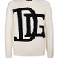 Elegant White Wool Crewneck Pullover