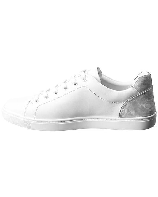 Elegant White Calfskin Sneakers for Men