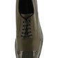 Elegant Military Green Calfskin Derby Shoes
