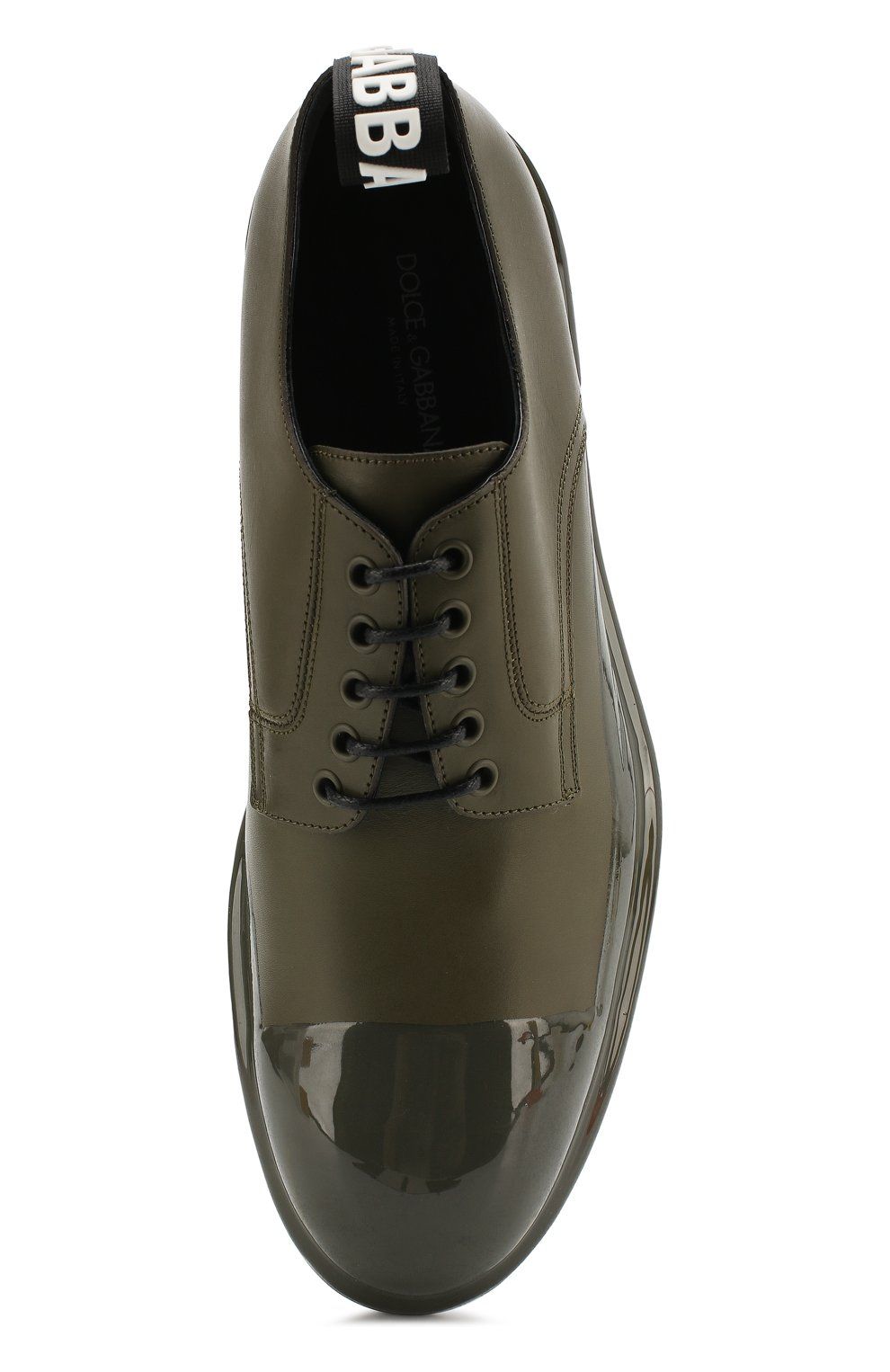 Elegant Military Green Calfskin Derby Shoes