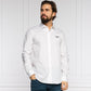 Slim Fit White Cotton Shirt with Eagle Logo