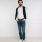 Slim Fit White Cotton Shirt with Eagle Logo