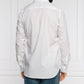 Slim Fit White Cotton Shirt with Eagle Logo