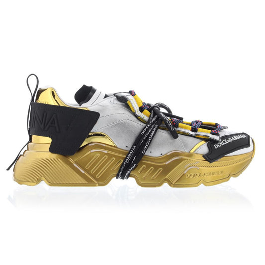 Gold-Accent Calfskin Men's Sneakers