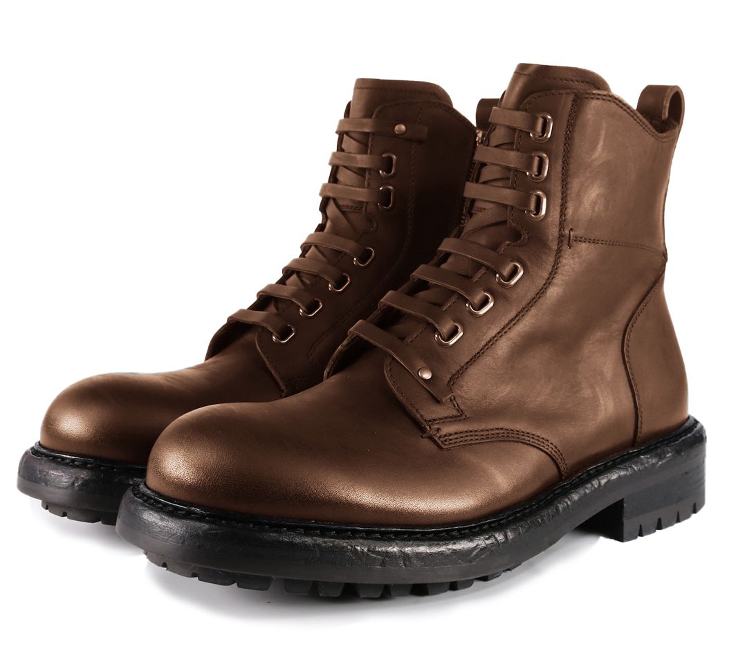 Elegant Men's Calfskin Ankle Boots With Side Zip