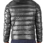 Sleek Gray Men's Down Jacket with Hood