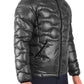 Sleek Gray Men's Down Jacket with Hood